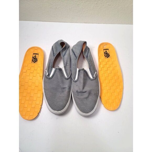 Vans Women's Slip-On Sneakers Blue & White Striped Canvas Size 9 - Picture 9 of 11